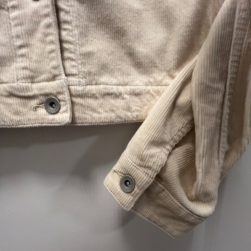 Uniqlo Women’s Off White/Cream Corduroy Trucker Jacket- Size M - Picture 4 of 7